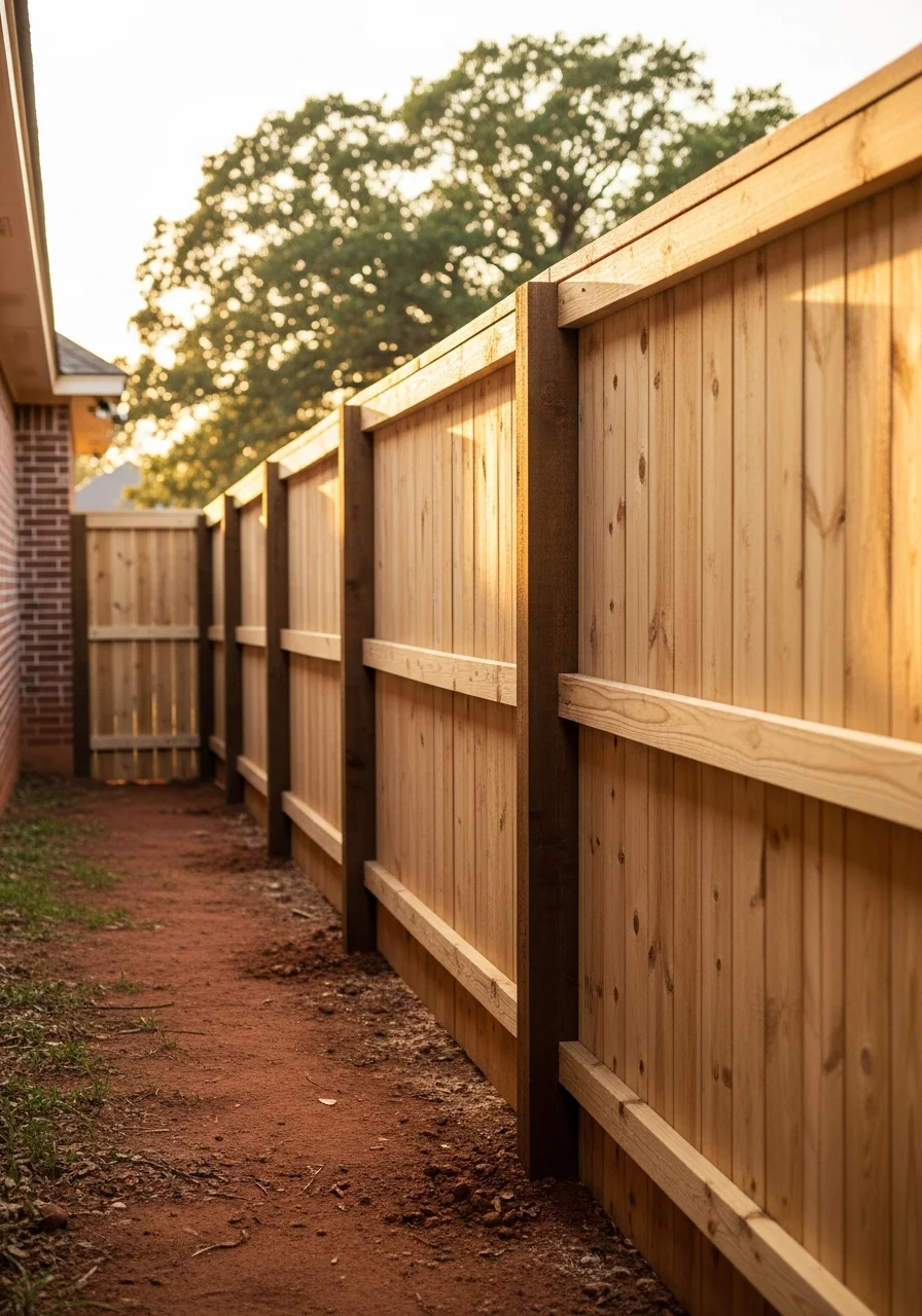 Close-up of professional service work being performed on a Mustang home exterior.